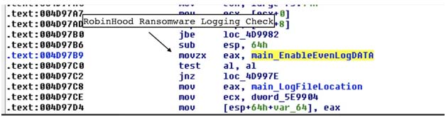Baltimore Robbinhood ransomware attack Logging Check